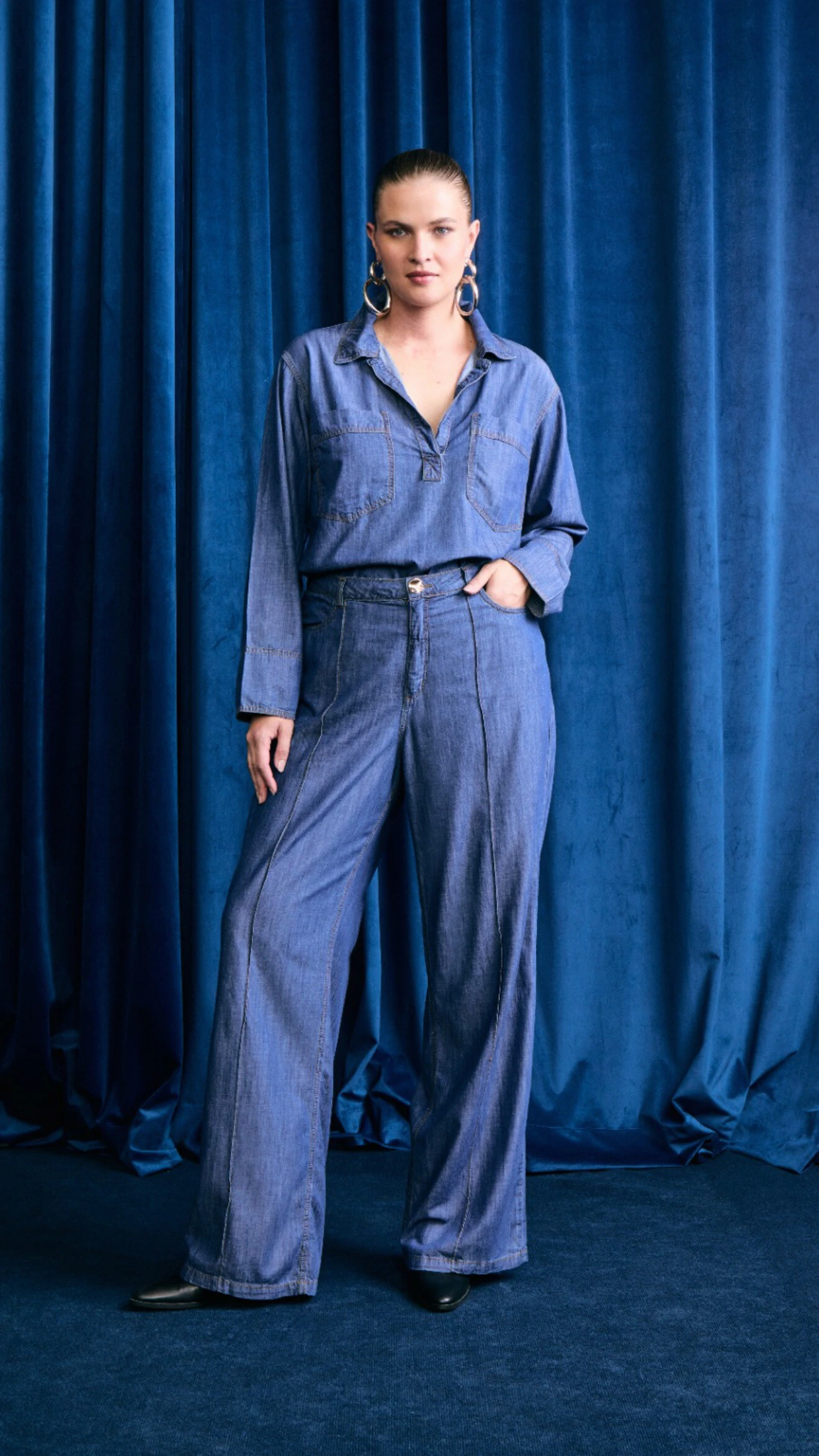 Fotocalca wide leg tencel jeans izzat