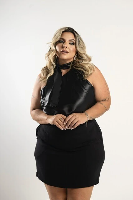 Fotopre venda blusa cetim chocker requinte milan