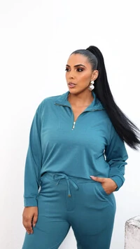 blusa soft moletinho com fechamento ziper gola upper
