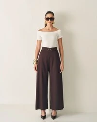 calca pantalona alfaiataria com fivela quebela