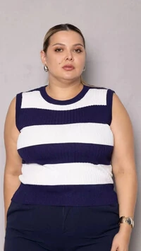 blusa tricot modal listras largas bruna