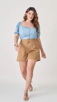 Blusa botao princesa nina viscose upper