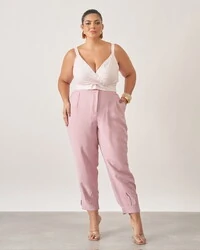 Camisa listrada+cropped com renda kayla