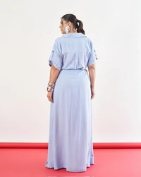 Vestido Catharina bolsos e faixa kayla