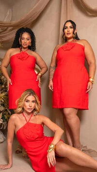 pre venda vestido frente unica flor origami marrant rosamili