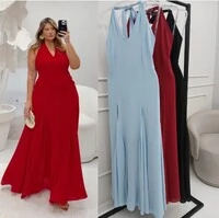 vestido longo frente unica hotpink