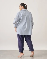 Camisa listrada+cropped com renda kayla