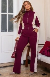 Pre venda Conjunto bicolor moletinho bomber mr fr