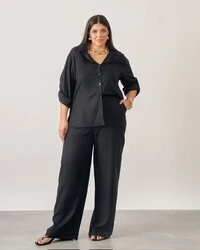 Calca linho de viscose reta kayla