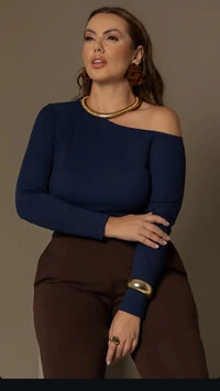 pre venda blusa poliamida canelada assimetrica tellos