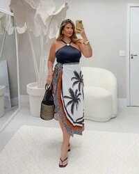 Pre venda saia saida de praia salinas midi duas