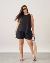 Regata stef assimétrica alfaiataria viscose kayla