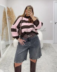 Blusa listra tricot planet