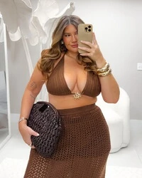 conjunto tricot sol saia longa e top planet