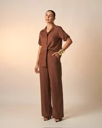 camisa nalu viscose e linho kayla