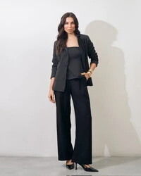 blazer risca de giz alfaiataria kayla