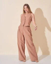 calca alfaiataria viscose nature kayla
