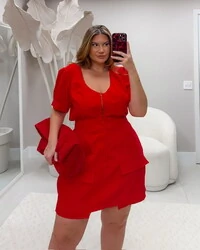pre venda conjunto blusa ziper midi+ saia shorts assimetrico bellah