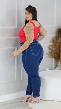 calca jeans skinny com elastano