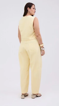 colete jeans amarelo manteiga izzat