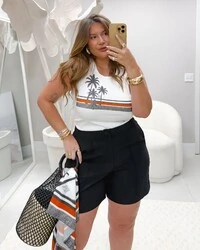 Pre venda regata canelada coqueiro duas