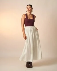saia viscose e linho clea midi kayla