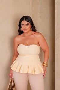blusa peplum tricot modal planet