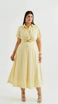 Vestido nozinho tricoline com elastano quebela