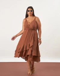 Vestido lila crepe kayla