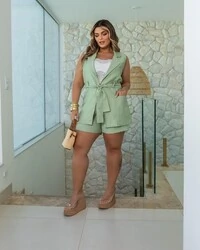 pre venda conjunto max colete e shorts saia alfaiataria marrant mr fr