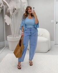 Calca jeans blue barrel izzat