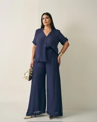 conjunto summer camisa+ calca reta quebela