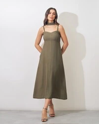 vestido viscose poliamida prespontado faixa elisabeth kayla