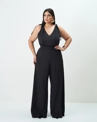 macacao decote v com argola ombro quebela