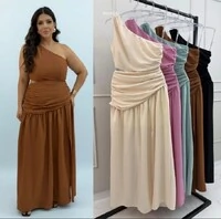 vestido longo grego fluido hotpink