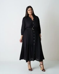 vestido chemise midi paisley quebela