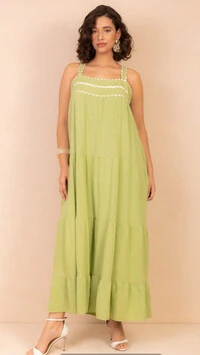 vestido sofia linho com renda zig zag sml