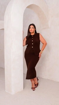 Colete botoes tricot modal planet