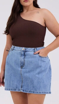 saia jeans azul claro izzat