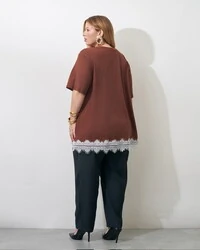 t shirt malha de algodao com barra chantily renda kayla