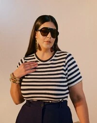 Blusa listrada maritima quebela