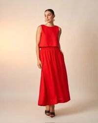 saia viscose e linho clea midi kayla