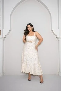 Vestido midi poa divas