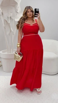 pre venda conjunto top e saia corda bicolor divas