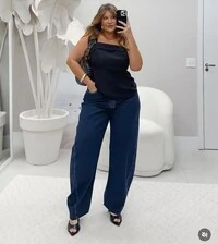 Calça barrel blue divas