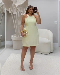pre venda vestido marrant amarelo manteiga rosamili