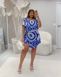 Blusa cigana estampada lore