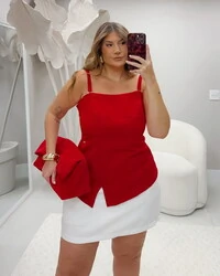 pre venda blusa alfaiataria red com fenda rosamili