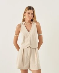 conjunto alfaitaria colete + shorts quebela