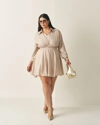 vestido curto camisa chemise quebela